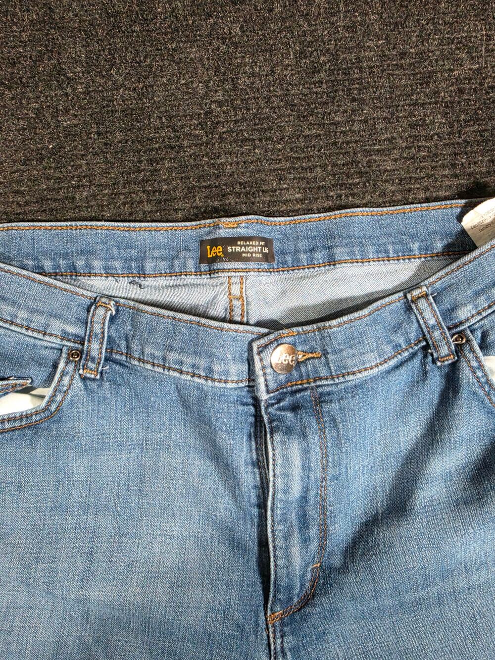 Lee Straight Leg Jeans Light Wash Mid Rise 18 Short